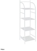 Scaffale Modulare A Terra Da 116 Cm Composto Da Quattro Ripiani Finitura Bianco