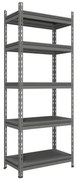 Scaffale in kit 5 ripiani L 200 x P 100 x H 300 cm grigio, portata per ripiano 220 kg
