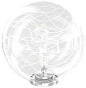 Lampada Scrivania Contemporanea Moon Metallo Cromo Vetro Bianco 1 Luce E27 40Cm