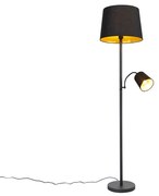 Lampada da terra intelligente nera con oro incl. Wifi A60 ed E14 - Retro