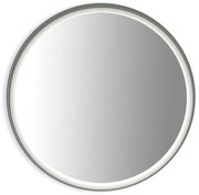 Specchio con illuminazione integrata completo di faretto bagno tondo L 90 x H 90 x P 5 cm