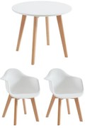 Set tavolo per bambini LOULOUNE + 2 sedie Bianco POUPINETTE