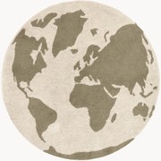 Tappeto rotondo per bambini fatto a mano Back To School, lavabile