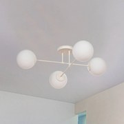 Plafoniera soffitto Moon HELAM, dimmerabile, Crema / Ambra, Soggiorno / Sala da pranzo, Metallo, Plafoniera