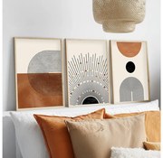 SET 3x Foto in cornice 50x70 cm beige/marrone