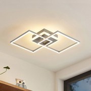 Lindby plafoniera LED Fjardo CCT quadrati, argento