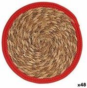 Sottopentola Naturale Rosso Fibra naturale (30 x 1 x 30 cm) (48 Unità)