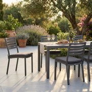 DEXTER - sedia da giardino in alluminio impilabile con cuscino