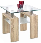 Tavolino da salotto DIANA 55x60 cm rovere sonoma/trasparente