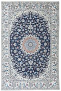 Nain Tappeto 200 x 300 Blu (Iran) Annodato A Mano