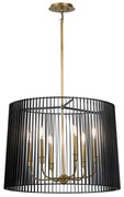 Lampadario Contemporaneo Linara Acciaio Nero Ottone Naturale Ottone 6 Luci E14