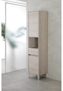 Colonna Portasciugamani a Terra 183 Cm Due Ante Con Vano a Giorno Un Cassetto Feridras "Mondo 2.0" Rovere Chiaro