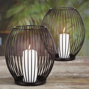 Set Porta Candela 2 Pz Nero /
