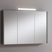 Pensile con luce Akira laccato lucido grigio L 100 x H 70 x P 15.5 cm