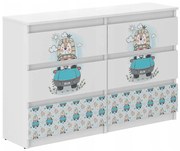 Cassettiera per bambini con leone, 77 x 30 x 140 cm