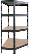 Scaffale in kit 4 ripiani L 90 x P 45 x H 180 cm antracite, portata per ripiano 401 kg