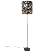 Lampada da terra nera paralume zebra 40 cm regolabile - PARTE