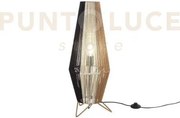 Lume coconut bianco nero e marrone in carta naturale e metallo 1 lu...