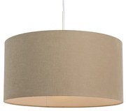 Lampada a sospensione rurale bianca con paralume marrone chiaro 50 cm - Combi