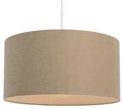 Lampada a sospensione rustica bianca con paralume marrone chiaro 50 cm - Combi