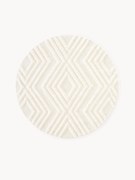 Tappeto rotondo in cotone con struttura in rilievo Ziggy