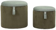 Puff C/Contenitore Bolzano Verde Set 2 Pz Ø 38X38-32X28