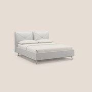 Adone letto imbottito contenitore a doppia pannellatura in bouclet impermeabile T07 grigio