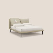 Giselle letto moderno con cuscini testata regolabili con tasche in microfibra impermeabile T11 panna
