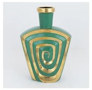 Vaso in ceramica 30x20,2 cm verde/oro
