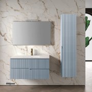 Mobile Bagno Sospeso "Victor" Da 120 Cm Composto Da Due Cassetti Finitura Rovere Rio