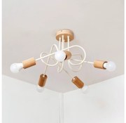 Lampadario a plafone OXFORD 5xE27/15W/230V pino/crema