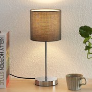 Lindby Leokadia lampada da tavolo, cromo grigio