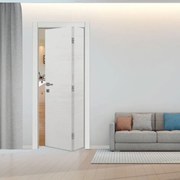 Porta pieghevole a libro asimmetrica Mast grigio L 80 x H 210 cm destra