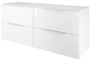 Mobile da bagno sotto lavabo Neo bianco laccato lucido L 150 x H 65 x P 48 cm 4 cassetti, lavabo non incluso