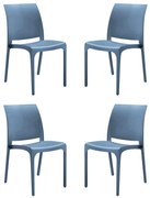 VOLGA - sedia da giardino in plastica set da 4