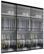 Kit anta scorrevole con binario Boston 3 ante nero L 300 x H 270 cm