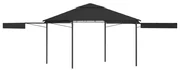 Gazebo Tetto Doppio Estendibile 3x3x2,75 M Antracite 180 G/m² /