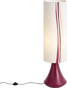 Lampada da terra retrò viola con paralume in tessuto multicolore - Mina