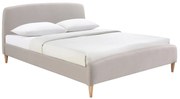 Letto scandinavo 140 x 200cm tessuto beige NIELS