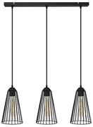 Lampadario a sospensione con filo TORRI 3xE27/15W/230V nero