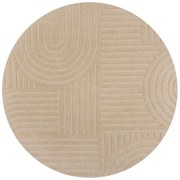 Tappeto rotondo in lana beige ø 160 cm Zen Garden - Flair Rugs
