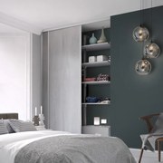 Kit anta scorrevole con binario Washington 2 ante bianco L 120 x H 270 cm