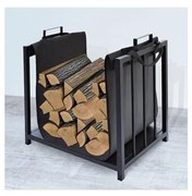Cestino per legno 50x50,5 cm nero