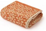 Asciugamano viso 50x100 cm fiori arancione in cotone