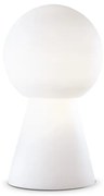 Lampada Da Tavolo O Da Terra Moderna Birillo Vetro Bianco 1 Luce E27 D22Cm