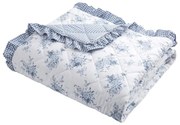 Copriletto bianco/blu con rivestimento trapuntato 220x230 cm Lucie Floral Frill – Catherine Lansfield