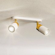Luminex Faretto da soffitto Rondo bianco/oro, 2 luci