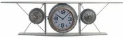 Orologio da Parete DKD Home Decor Vetro Ferro Avion Legno MDF Grigio scuro (120 x 21 x 33.5 cm)