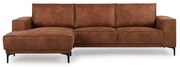 Divano angolare in similpelle marrone cognac (angolo sinistro) Copenhagen - Scandic