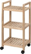 Scaffale da bagno in legno di acacia con tre ripiani su ruote 35x72 cm Acina - Wenko